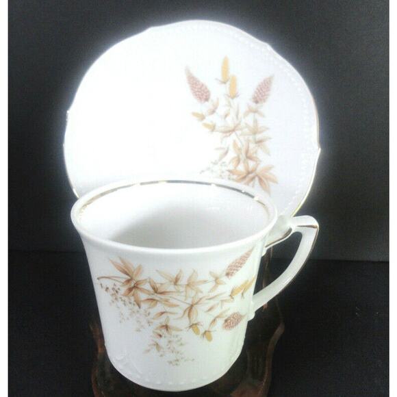 Winterling Coffee Cup Saucer Set Bavarian China Tea Schwarzenbach Wheat Germany - Picture 5 of 6